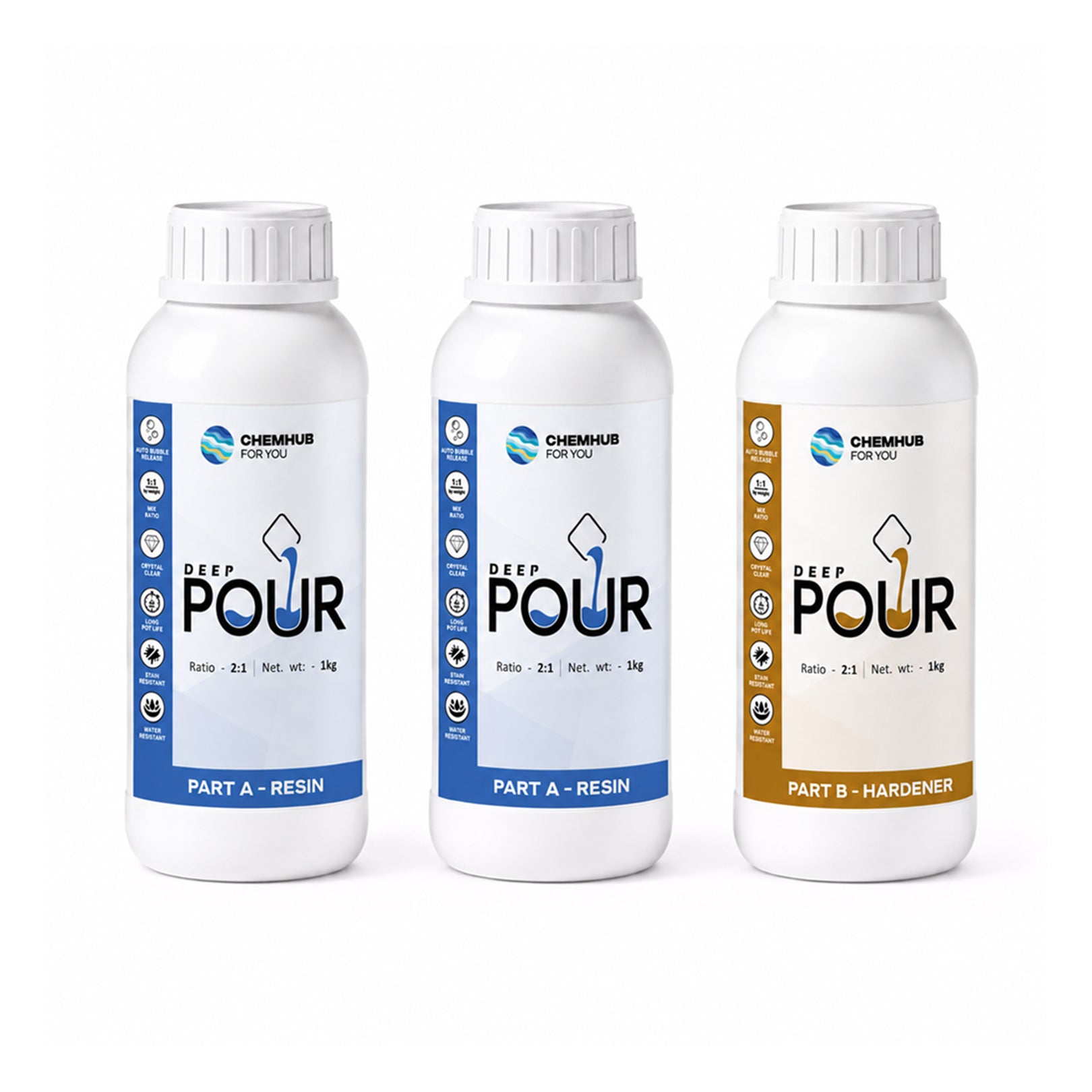 Chemhub4You Deep Pour Epoxy Resin 3kg (2:1)